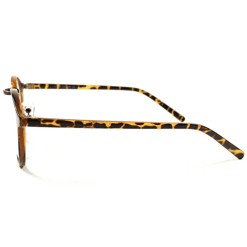 Round Vintage Retro Cool Mens Womens Black Thin Frame Clear Lens Glasses C89